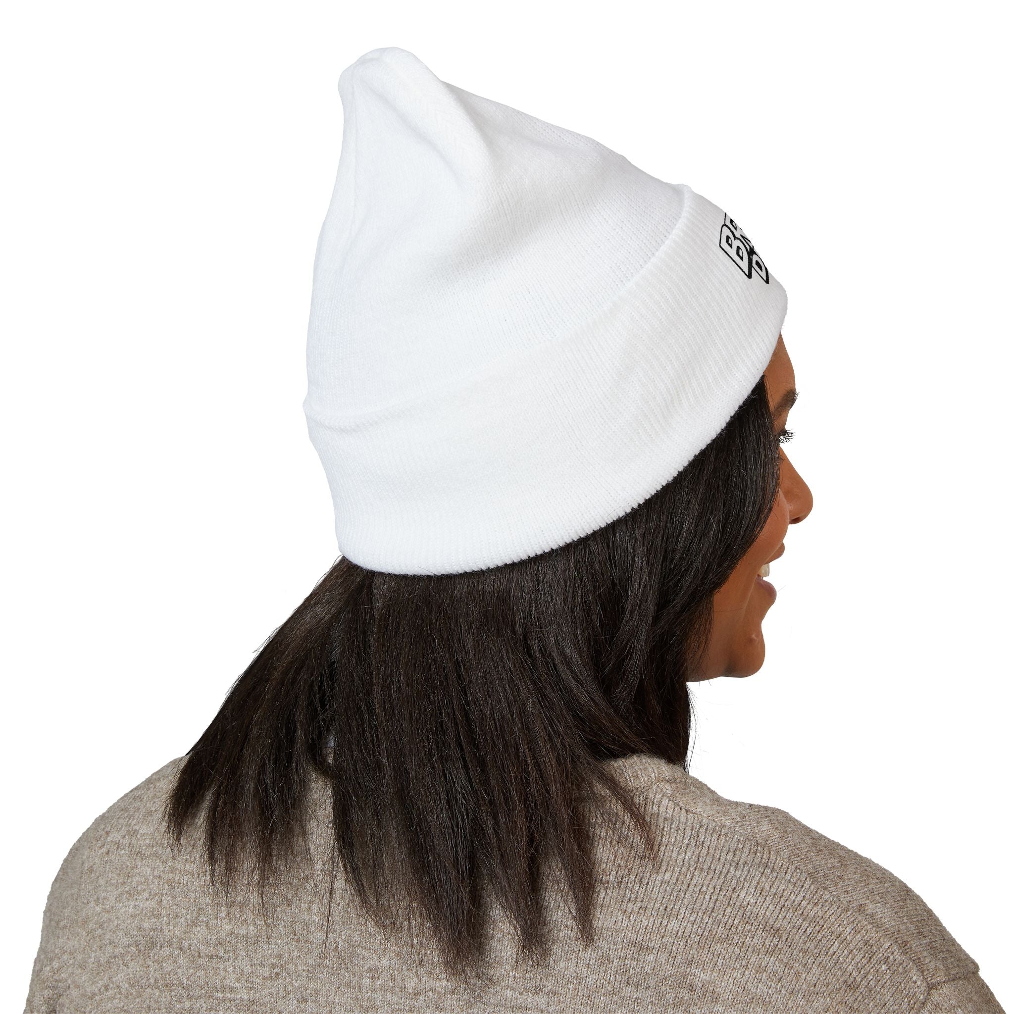 Embroidered Broken Design Beanie