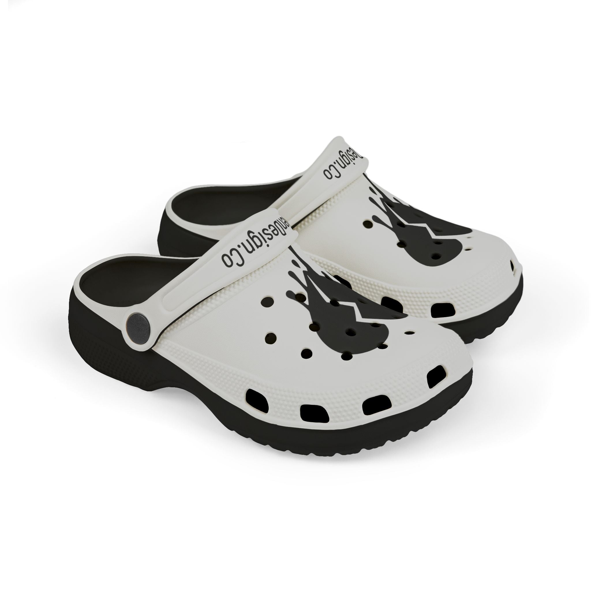 Black Dripping Broken Heart Design Crocs