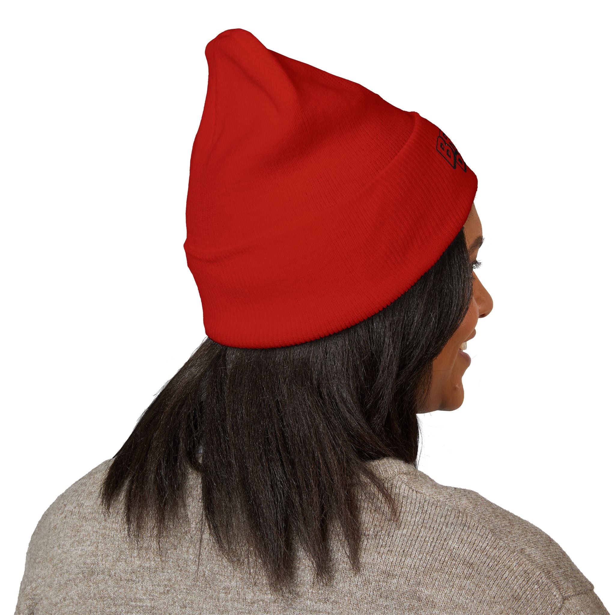 Embroidered Broken Design Beanie