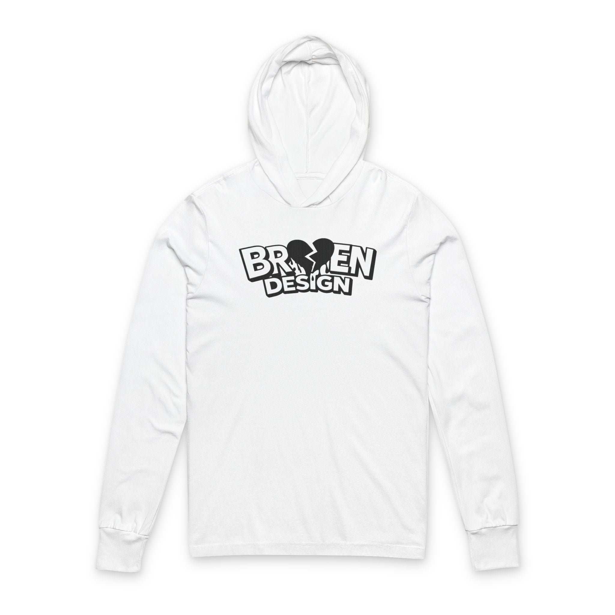 Broken Design Hooded Long Sleeve Tee