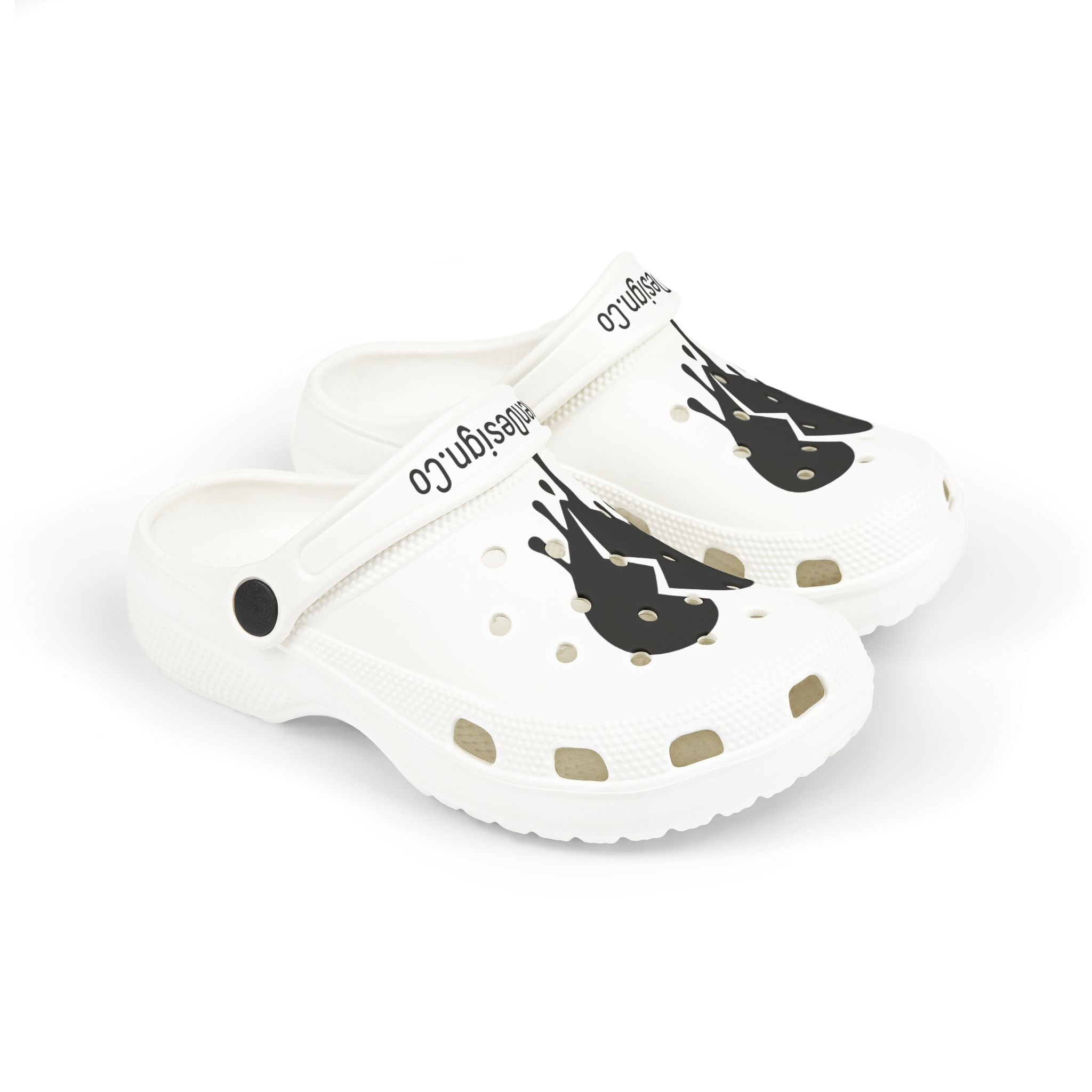 Black Dripping Broken Heart Design Crocs