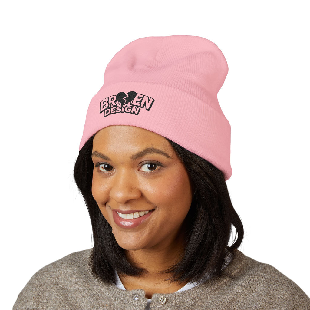 Embroidered Broken Design Beanie