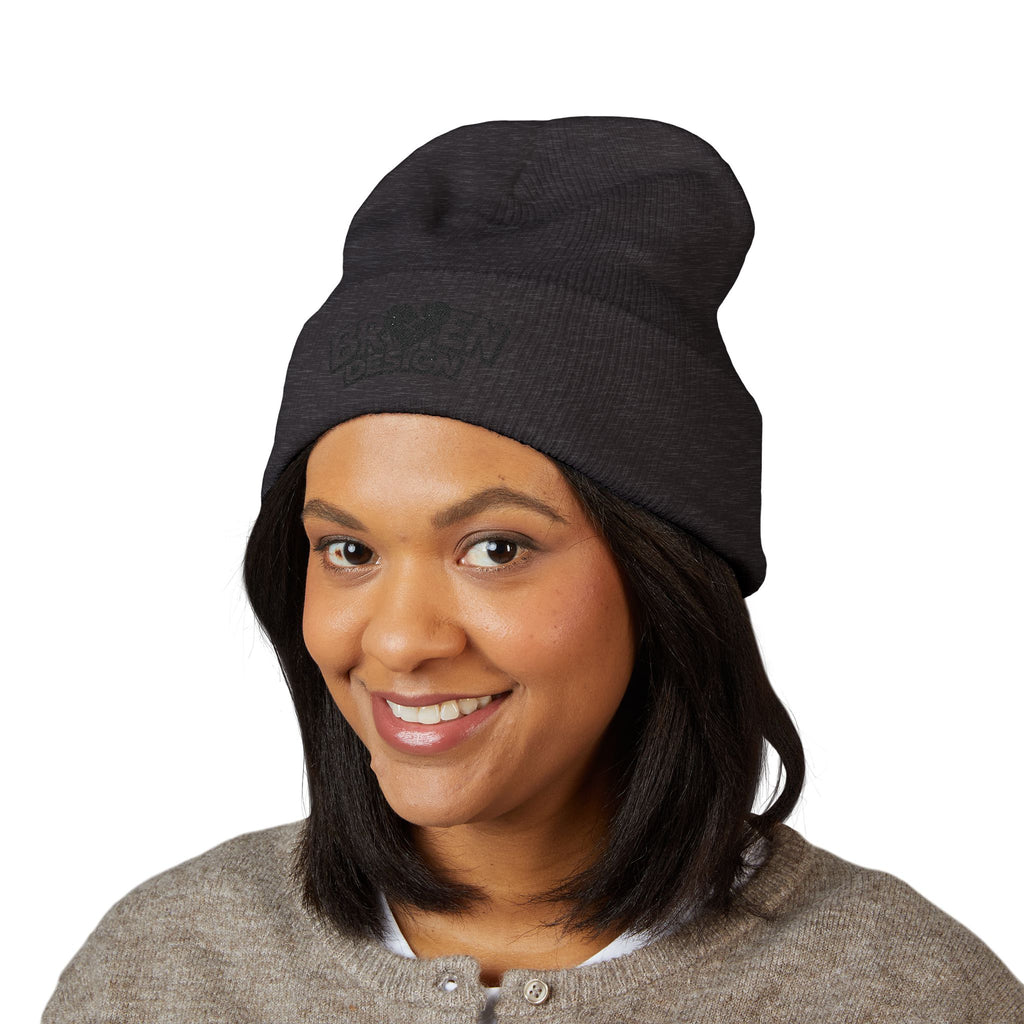 Embroidered Broken Design Beanie