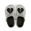 Black Dripping Broken Heart Design Crocs