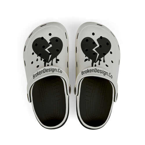 Black Dripping Broken Heart Design Crocs